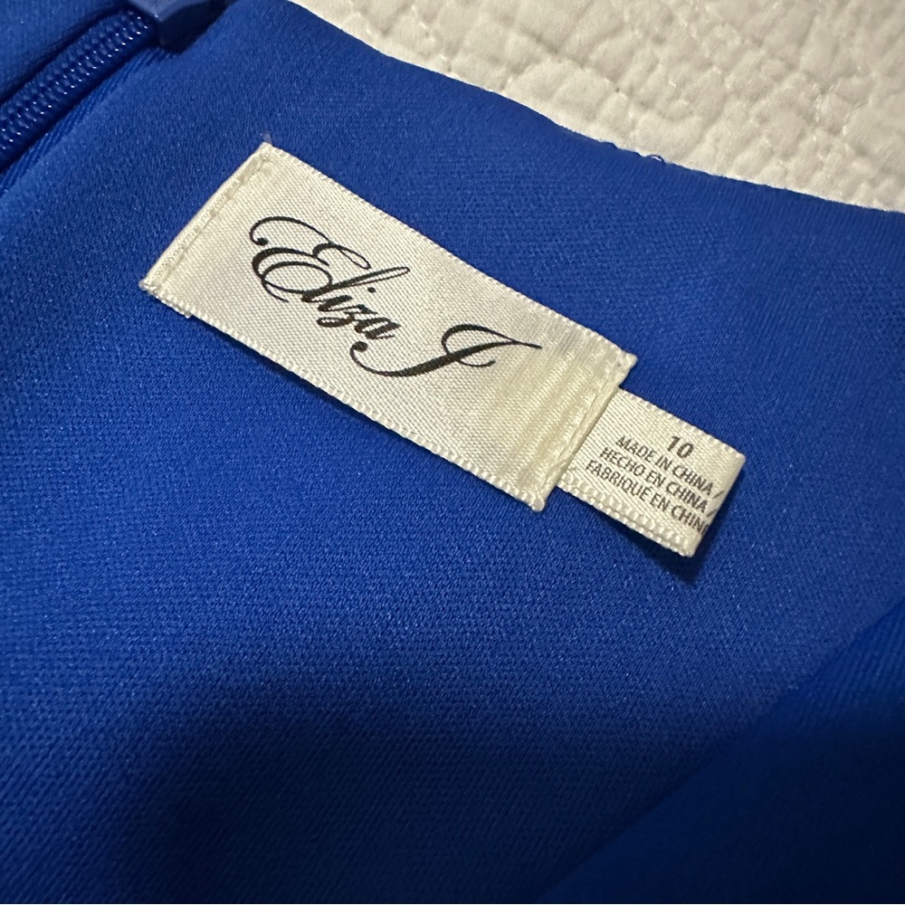 Royal Blue Asymmetrical Ruffle Sheath Dress Size 10 Cocktail Wedding Guest NWOT - Picture 2 of 6
